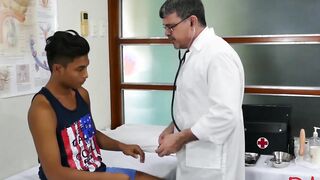 Handsome Asian twink gets his ass barebacked by horny doctor
