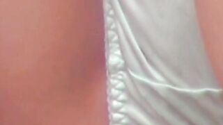Unaware Japanese schoolgirls show panties to voyeur
