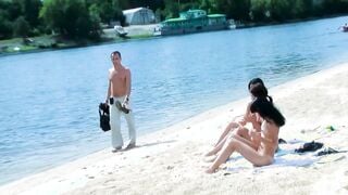 Hot young nudist chicks secretly filmed on the beach