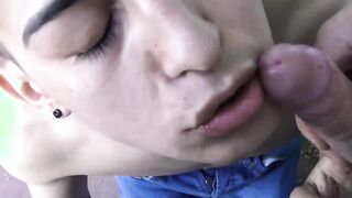 Young Latino tastes dick first time ever in threesome