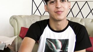 Barely legal Latino twink takes on massive POV cock