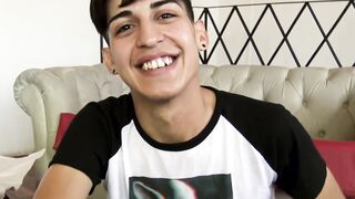 Barely legal Latino twink takes on massive POV cock
