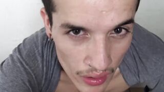 Straight guy with piercing has first time gay sex
