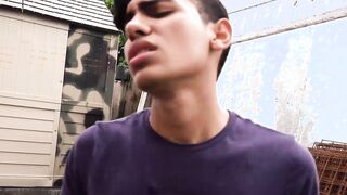 Straight young Latino fucked bareback doggy style