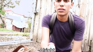 Straight young Latino fucked bareback doggy style