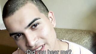 Turned gay latino blows dick before POV bareback and facial