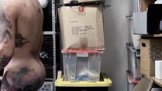 Latino jock thief barebacked in office threesome