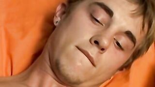 Smooth pantie lover rubbing his hard young cock