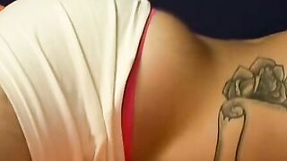 Smooth pantie lover rubbing his hard young cock
