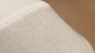 Smooth pantie lover rubbing his hard young cock