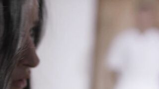Emily Willis bounces on a cock while she sucks on another