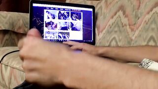 Hairy straight thug solo masturbate and cum blasts