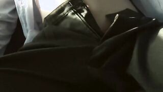 Cute amateur twink Lewis sucking a huge cock on a back seat
