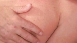 Balding gay guy works on his fat cock  and makes cum explode