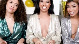 Three hot gfs riding my dick on NYE