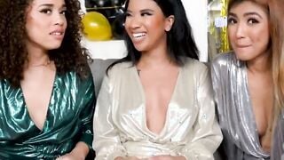 Three hot gfs riding my dick on NYE