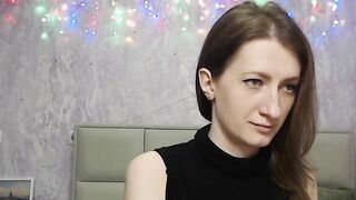 Amateur brunette flashes tit on webcam show