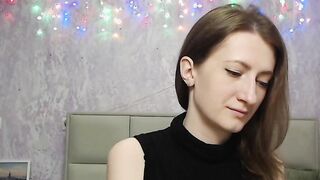 Amateur brunette flashes tit on webcam show