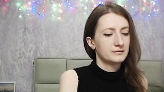 Amateur brunette flashes tit on webcam show