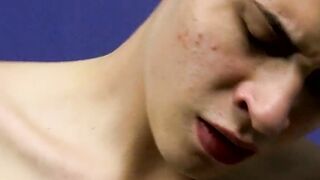 Ginger twink and his lover have freaky fuck session in bed