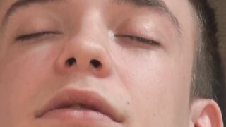 Uncut cock playing and foreskin stroking with a young twink