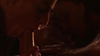 Nubile babes fucking big cock together in erotic threesome