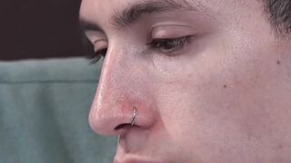 Naughty Cesar Rose stuffing dildo in his ass and jerks off
