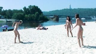 Hot nudist girl filmed by a voyeur with a hidden camera