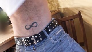 Pierced tattoed hunk receives hot fellatio from buddy