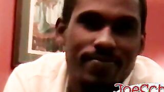 White dude gets a black dick burried deep inside his asshole