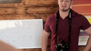 Muscular guys Jake and Johnny having hot sex in the kitchen