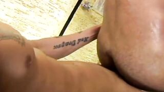 Black Latino drilled by much skinnier Brazilian jock