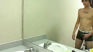 Hung butt buddy plays with his dick in his underwear solo