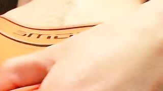 Hung butt buddy plays with his dick in his underwear solo