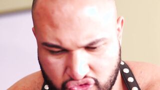 Bear eats his lovers ass out and then drills it deep