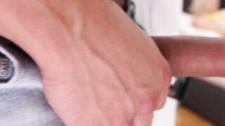 Marilyn Sugar caught masturbating has to ride big fat cock