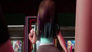 3D SHEMALE XX Barista REALISTIC Cumshots