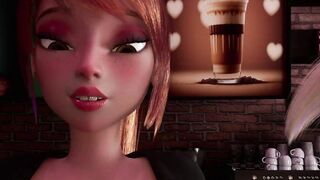3D SHEMALE XX Barista REALISTIC Cumshots
