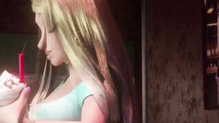 3D SHEMALE XX Barista REALISTIC Cumshots