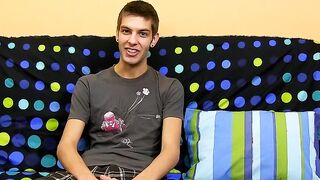 Sexy twink ass Max Morgan jerking his fat dick at home