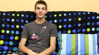 Sexy twink ass Max Morgan jerking his fat dick at home
