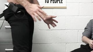 Twink gay Cole Church pleasured by hunk officer Marco Napoli
