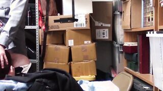 Hung white jock demolishes ass hole of a skinny shoplifter