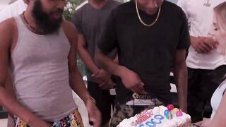 Teen Coco Lovelock Gets To Suck On A Bunch Of Big Black Cocks For Her B-Day