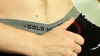 Sweet twinkie only leaves his underwear when masturbating