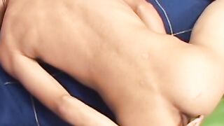 Latino twink masturbates and covers his face with his load