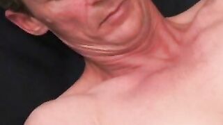 Skinny dude gives head and tugs his tiny dick until he cums