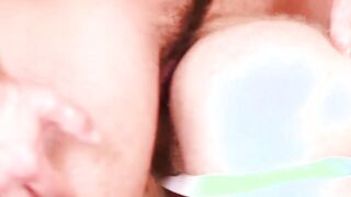 Hairy ginger cub struggles with bear dick inside of his ass
