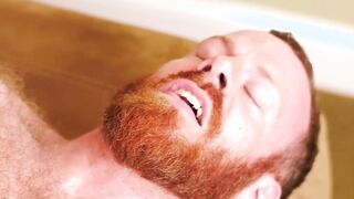 Hairy ginger cub struggles with bear dick inside of his ass