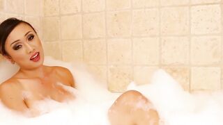 Exotic Asian shemale foamy tease and solo jerk off